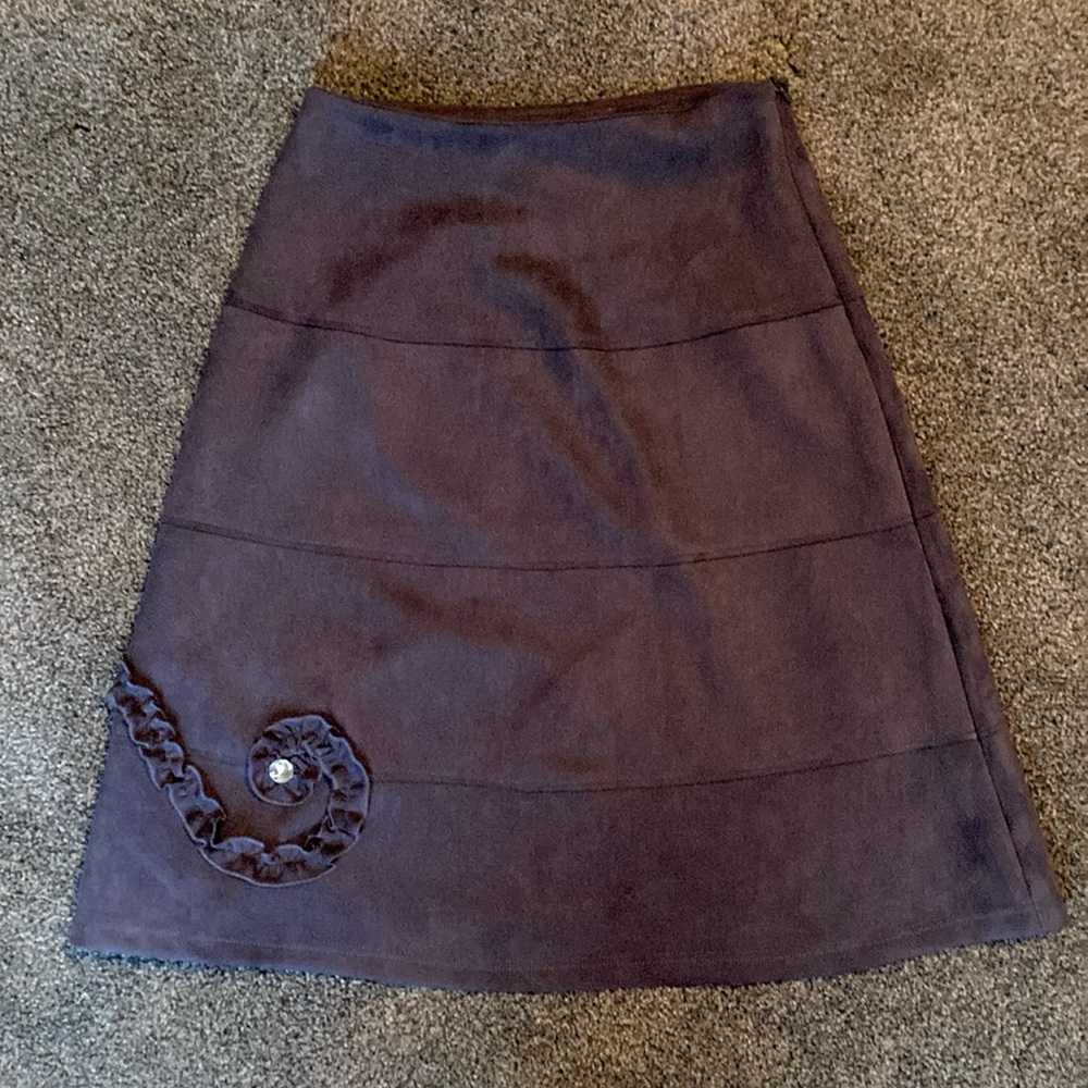 Faux suede dusty purple skirt